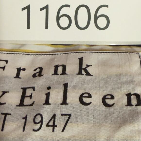 Frank & Eileen Silvio Untuckable Button-Up Shirt Womens S Navy & Yellow Stripes - Picture 10 of 10